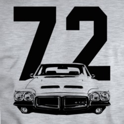 1972 Gto Grill View With Year Sport Grey T Shirt