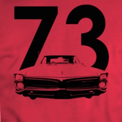 1973 Gto Grill View With Year Red T Shirt