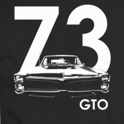 1973 Gto Grill View With Year And Model Name Black T Shirt