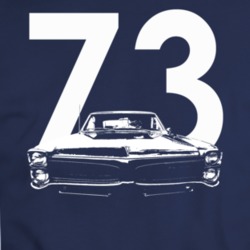 1973 Gto Grill View With Year Navy Blue T Shirt