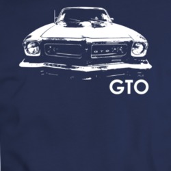 1974 Gto Grill View With Model Name Navy Blue T Shirt