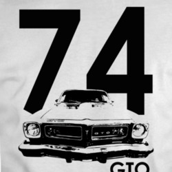 1974 Gto Grill View With Year And Model Name White T Shirt