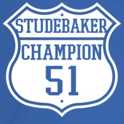 Highway Route Sign 1951 Studebaker Champion Royal Blue Color T Shirt