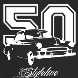 1950 Styleline Three Quarter View With Year And Model  Dark Color T Sh
