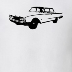 1960 Galaxie Three Quarter Angle View White T Shirt