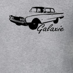 1960 Galaxie Three Quarter Angle View With Model Name Sport Grey T Shi