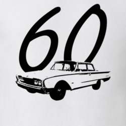 1960 Galaxie Three Quarter Angle View With Year White T Shirt