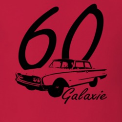 1960 Galaxie Three Quarter Angle View With Year And Model Name Red T S