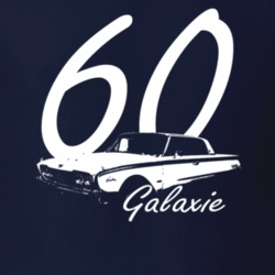 1960 Galaxie Three Quarter Angle View With Year And Model Name Navy Bl