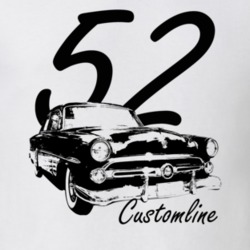 1952 Customline Three Quarter Angle View With Year And Model Name Whit