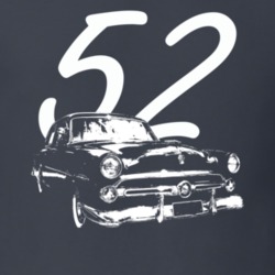 1952 Customline Three Quarter Angle View With Year Charcoal Grey T Shi