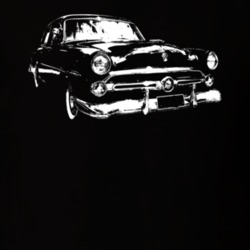 1952 Customline Three Quarter Angle View Black T Shirt
