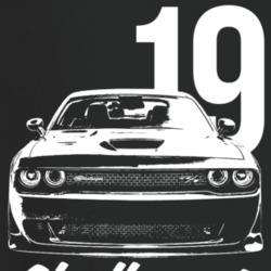 2019 Challenger Grill View With Year And Model Dark Color T Shirt