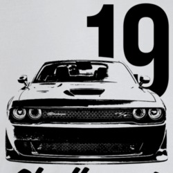 2019 Challenger Grill View With Year And Model Light Color T Shirt