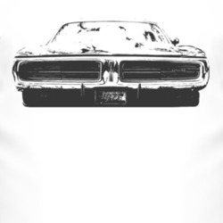 1971 DODGE CHARGER Faded Look Grill View Black Graphic Light T Shirt