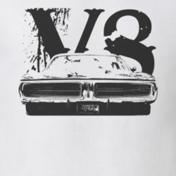 1971 DODGE CHARGER Faded Look Grill View Black Graphic With V8 Light T