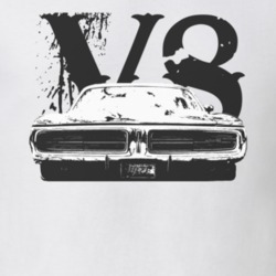 1971 DODGE CHARGER Faded Look Grill View White Graphic Dark T Shirt