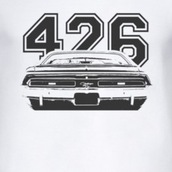 1971 Dodge Challenger  Rear View Black Graphic With Engine Size Light 