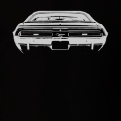 1971 Dodge Challenger Rear View White Graphic Dark T Shirt