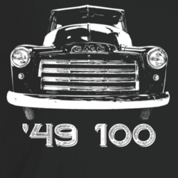 1949 Gmc 100 Truck Grill View With Model Year Dark Color T Shirt