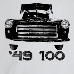 1949 Gmc 100 Truck Grill View With Model Year Light Color T Shirt