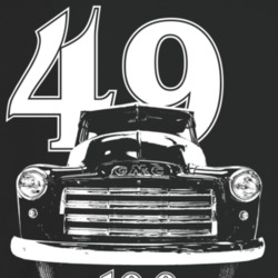 1949 Gmc 100 Truck Grill View With Year And Model Dark Color T Shirt