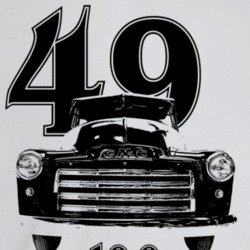 1949 Gmc 100 Truck Grill View With Year And Model Light Color T Shirt