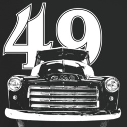 1949 Gmc 100 Truck Grill View With Year Dark Color T Shirt