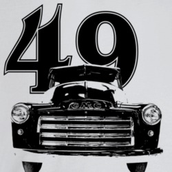 1949 Gmc 100 Truck Grill View With Year Light Color T Shirt