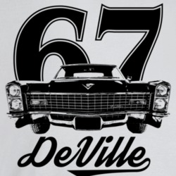1967 Cadillac Deville Grill View With Year And Model Light Color T Shi