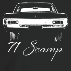 1971 Scamp Rear View With Model Year Dark Color T Shirt