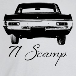 1971 Scamp Rear View With Model Year Light Color T Shirt