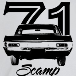 1971 Scamp Rear View With Year And Model Light Color T Shirt