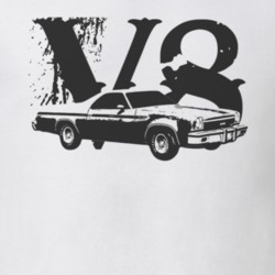 1973 GMC SPRINT Faded Look Side View Black Graphic With V8 Light T Shi