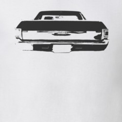 1973 GMC SPRINT Faded Look Rear View Black Graphic Light T Shirt