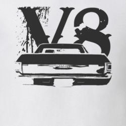 1973 GMC SPRINT Faded Look Rear View Black Graphic With V8 Light T Shi