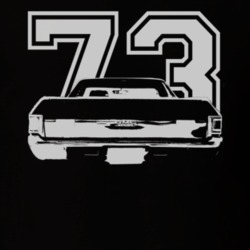 1973 GMC SPRINT Faded Look Rear View Black Graphic With Year Light T S