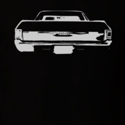 1973 GMC SPRINT Faded Look Rear View White Graphic Dark T Shirt