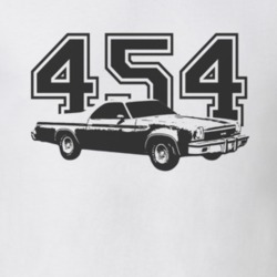 1973 GMC SPRINT Faded Look Side View Black Graphic With Engine Size Li