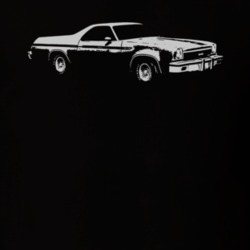 1973 GMC SPRINT Faded Look Side View White Graphic Dark T Shirt