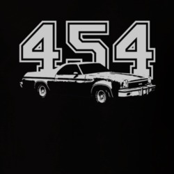 1973 GMC SPRINT Faded Look Side View White Graphic With Engine Size Da