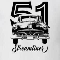 1951 Streamliner Grill View With Year And Model Light Color T Shirt