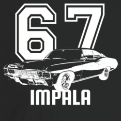 1967 Impala Three Quarter Angle View With Year And Model Name Dark Col
