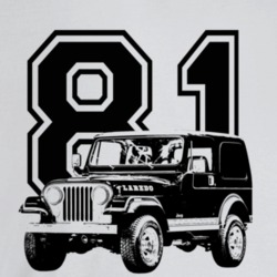 1981 Jeep Cj-7 Laredo Three Quarter Angle View With Year And Model Nam