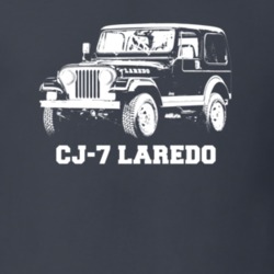 1981 Jeep Cj-7 Laredo Three Quarter Angle View With Model Name Dark Co
