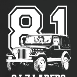 1981 Jeep Cj-7 Laredo Three Quarter Angle View With Year And Model Nam