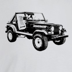 1986 Jeep Cj-7 Renegade Three Quarter Angle View Light Color T Shirt