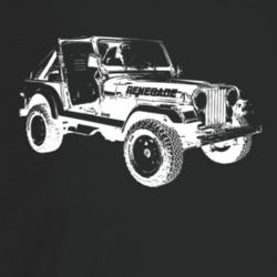 1986 Jeep Cj-7 Renegade Three Quarter Angle View Dark Color T Shirt
