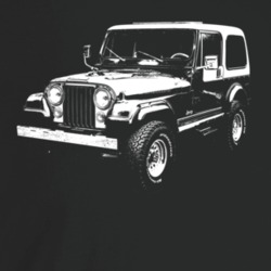1980 Jeep Cj-7 Laredo Three Quarter Angle View Dark Color T Shirt
