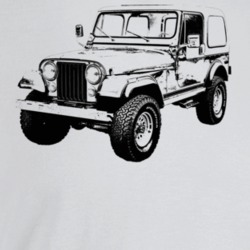 1980 Jeep Cj-7 Laredo Three Quarter Angle View Light Color T Shirt